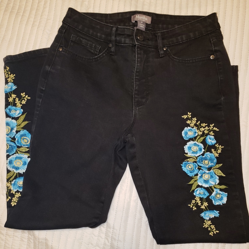 Jeans size 4 with super cute flowers